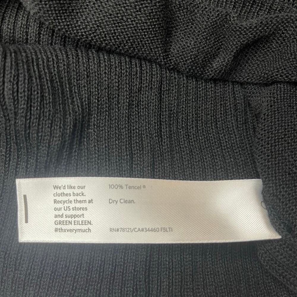 Eileen Fisher 100% Tencel Black Cowl Neck Long Sleeve Lightweight Knit Top Sz S - Picture 7 of 9